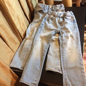 2 Pairs of Girl's Light Wash Denim Jeans-Old Navy & Denim (H&M)-Size 5Y